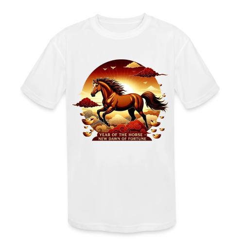 Year of the Horse Sunrise T Shirt, Lunar New Year - Kids' Moisture Wicking Performance T-Shirt