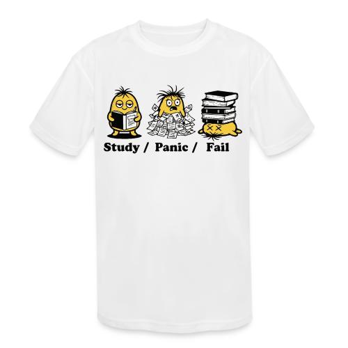 Funny Student Study Panic Fail Back To School - Kids' Moisture Wicking Performance T-Shirt