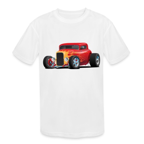 Classic Bold Red Custom Street Rod - Kids' Moisture Wicking Performance T-Shirt