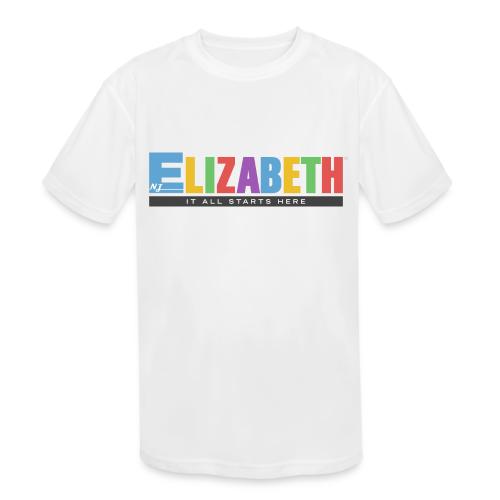Elizabeth It All Starts Here Logo Landscape - Kids' Moisture Wicking Performance T-Shirt