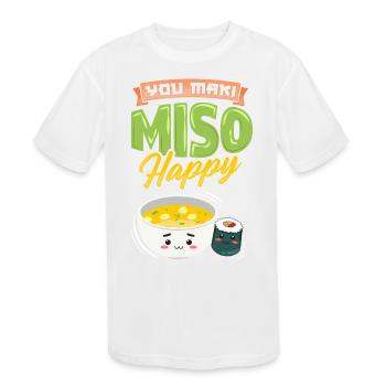 You Maki Miso Happy Sushi Soup Anime Manga Otaku - Kids' Moisture Wicking Performance T-Shirt - white - Front