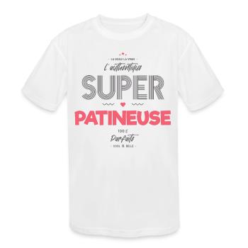 L authentique super patineuse - Kids' Moisture Wicking Performance T-Shirt - white - Front