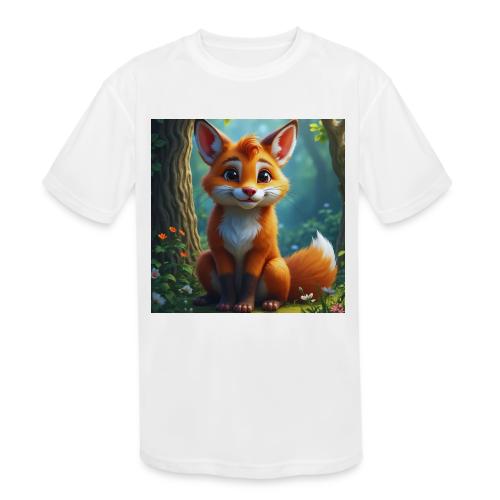 Magical fantasy fox in enchanted forest scene - Kids' Moisture Wicking Performance T-Shirt
