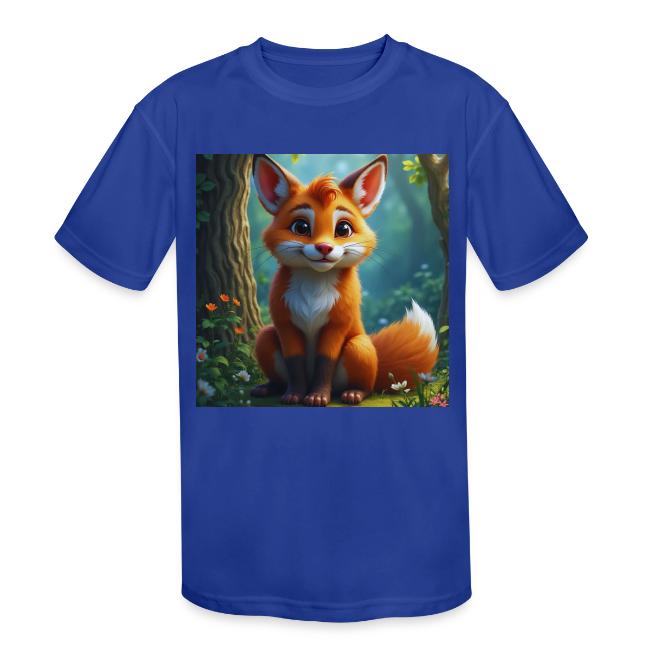 Magical fantasy fox in enchanted forest scene