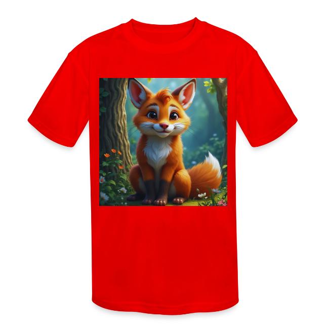 Magical fantasy fox in enchanted forest scene