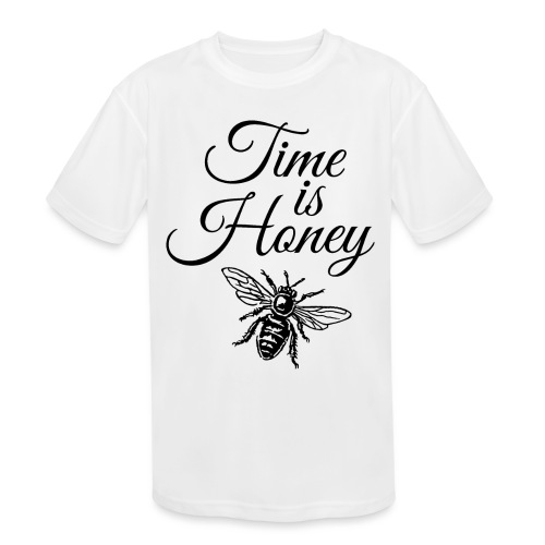 Time is Honey (Black) Beekeeper - Kids' Moisture Wicking Performance T-Shirt
