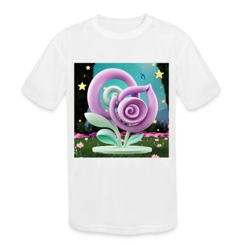 Lila Bloom | Double Floral Eco-Inspired Art - Kids' Moisture Wicking Performance T-Shirt
