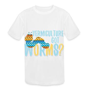 Vermiculture Got Worms Wool Knitting - Kids' Moisture Wicking Performance T-Shirt - white - Front