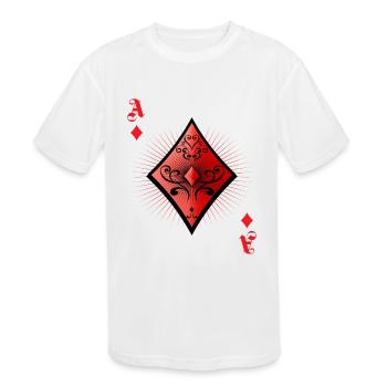 Diamond Poker Ace Casino - Kids' Moisture Wicking Performance T-Shirt - white - Front