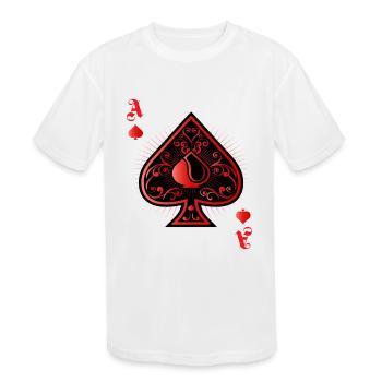 Spades Poker Ace Casino - Kids' Moisture Wicking Performance T-Shirt - white - Front