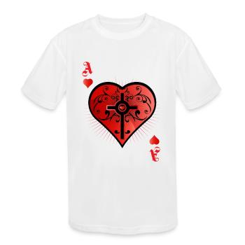 Heart Poker Ace Casino - Kids' Moisture Wicking Performance T-Shirt - white - Front