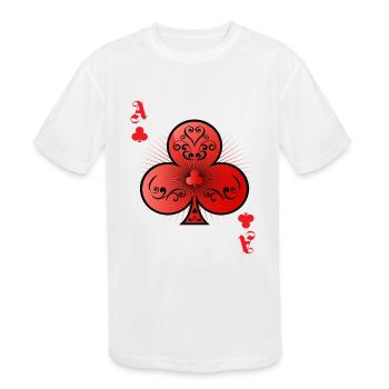 Clubs Poker Ace Casino - Kids' Moisture Wicking Performance T-Shirt - white - Front