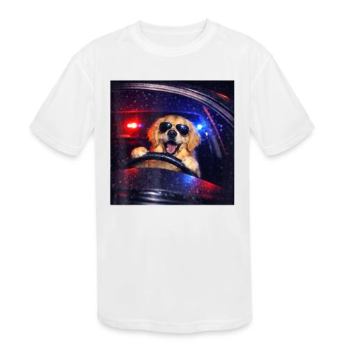 Funny Police Golden Retriever Meme Tee - Kids' Moisture Wicking Performance T-Shirt
