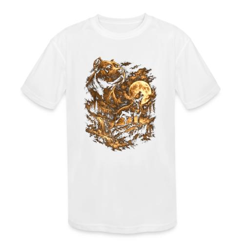 Pit Bull Howling Moon Fantasy Forest Tee - Kids' Moisture Wicking Performance T-Shirt