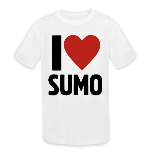I Love Sumo – Bold Minimalist Sumo Wrestling Fan - Kids' Moisture Wicking Performance T-Shirt