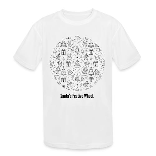 Santa's Festive Wheel T-Shirt - Kids' Moisture Wicking Performance T-Shirt