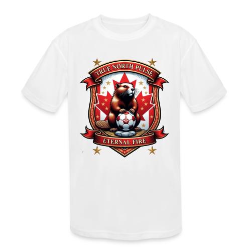 Canada Beaver Crest T-Shirt, Pride Badge Gift - Kids' Moisture Wicking Performance T-Shirt