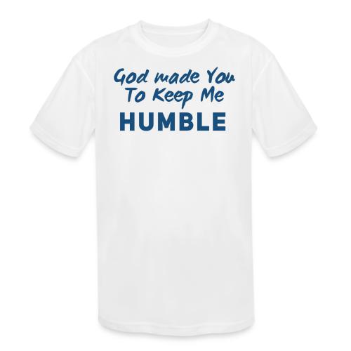 Christian Humility (blue) - Kids' Moisture Wicking Performance T-Shirt