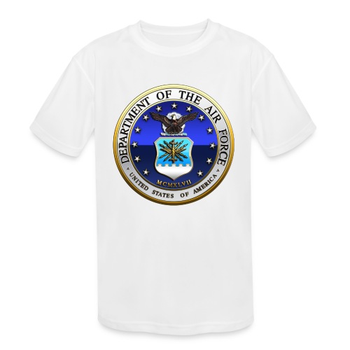 US Air Force (USAF) Seal - Kids' Moisture Wicking Performance T-Shirt