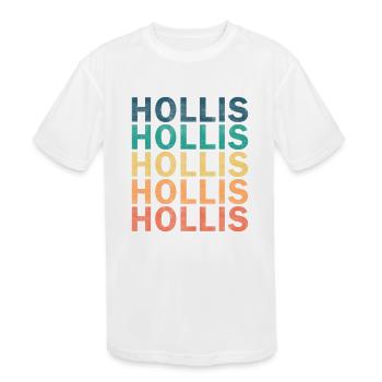 Hollis Name T Shirt - Hollis Vintage Retro Name Gi - Kids' Moisture Wicking Performance T-Shirt - white - Front