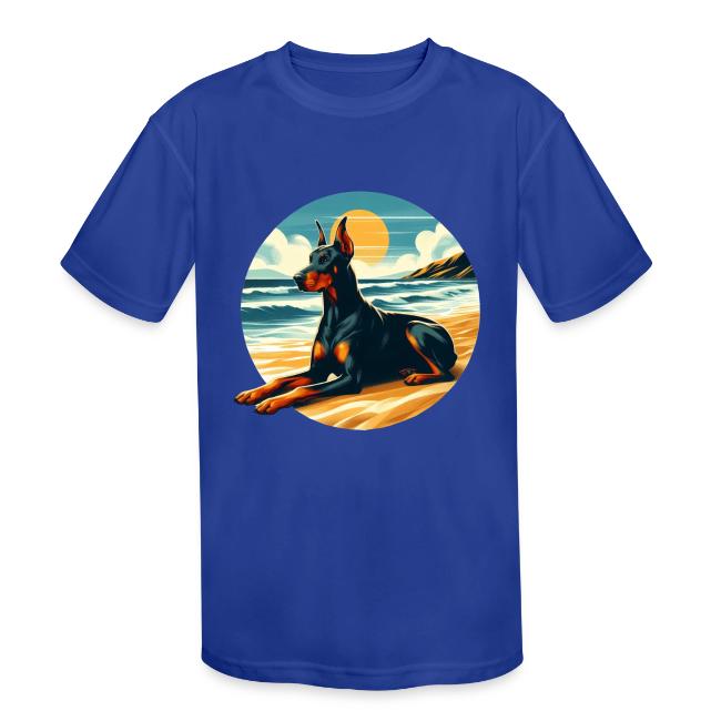 Doberman On The Beach