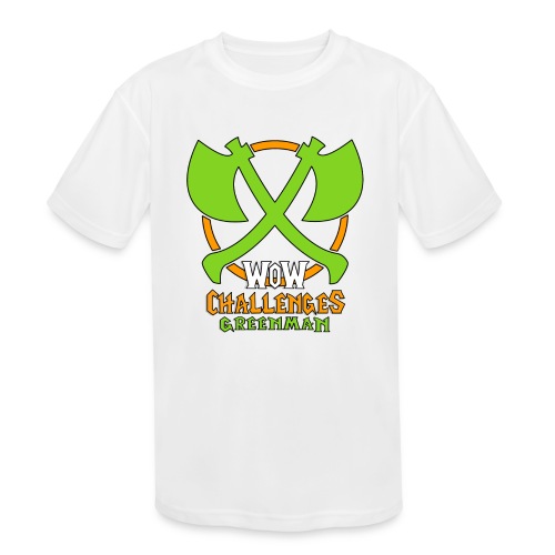 WoW Challenges Green Man - Kids' Moisture Wicking Performance T-Shirt