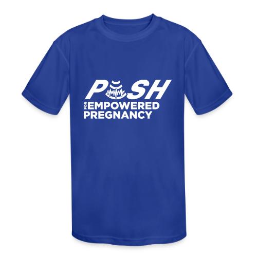 PUSH Logo Gear (White) - Kids' Moisture Wicking Performance T-Shirt