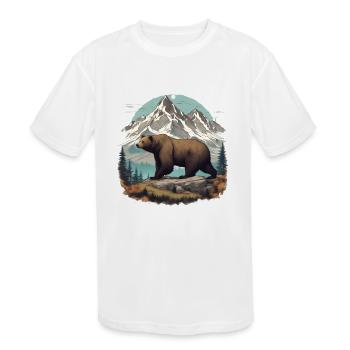 Mountain Bear - Kids' Moisture Wicking Performance T-Shirt - white - Front