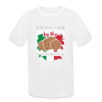 Italian Meatball Italian Food Lover - Kids' Moisture Wicking Performance T-Shirt - white - Front