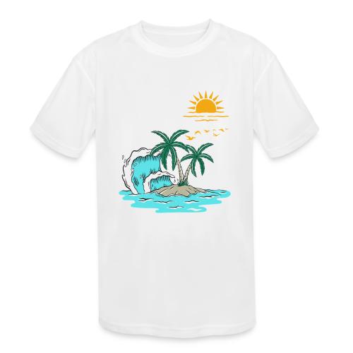 Retro Sunset Graphics - Kids' Moisture Wicking Performance T-Shirt