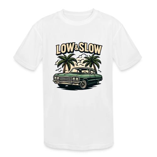 Classic Lowrider Car | Low & Slow Retro T-Shirt - Kids' Moisture Wicking Performance T-Shirt