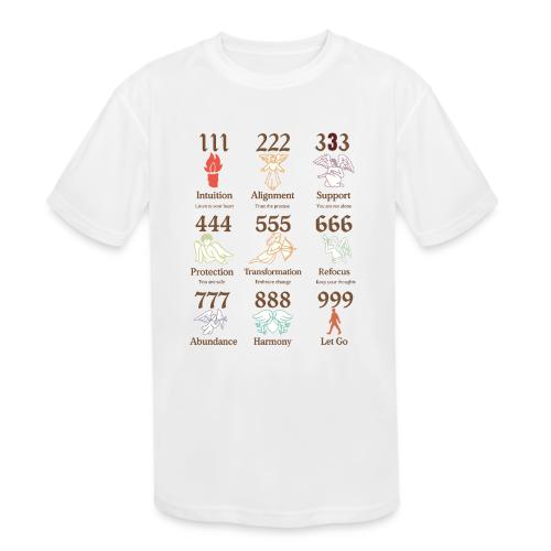 Mystic Angel Numbers Spiritual Symbols on Gildan - Kids' Moisture Wicking Performance T-Shirt
