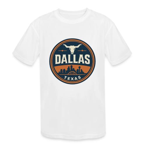 Vintage Dallas Texas Western Skyline Retro Cowboy - Kids' Moisture Wicking Performance T-Shirt