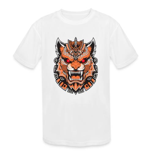 Tribal Demon Wolf Mask - Kids' Moisture Wicking Performance T-Shirt