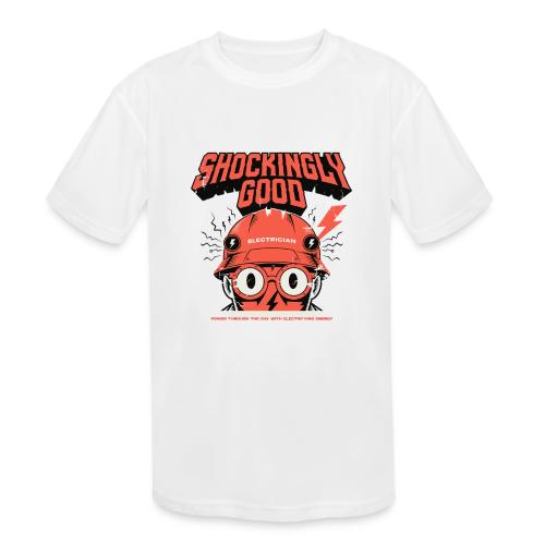 Funny Shockingly Good Electrician - Kids' Moisture Wicking Performance T-Shirt