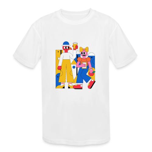 Bold Geometric Duo Pop Art - Kids' Moisture Wicking Performance T-Shirt