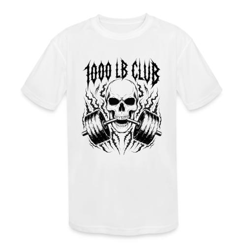 1000 LB Club Skull Barbell Powerlif - Kids' Moisture Wicking Performance T-Shirt