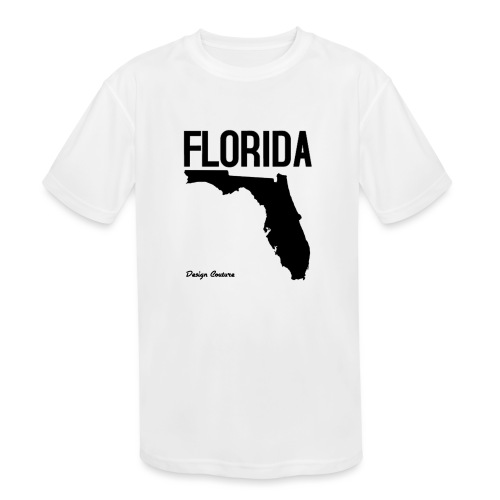 FLORIDA REGION MAP BLACK - Kids' Moisture Wicking Performance T-Shirt