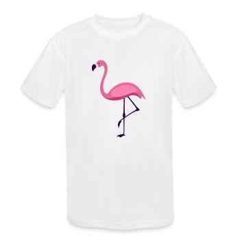 flamingo wildlife standing pink beak pink - Kids' Moisture Wicking Performance T-Shirt - white - Front