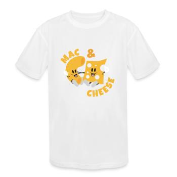 Cheese Mac & Cheese Funny Gift Idea - Kids' Moisture Wicking Performance T-Shirt - white - Front