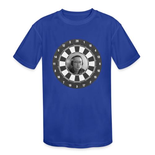 Producer Jay on Dartboard with Fusco Show back - Kids' Moisture Wicking Performance T-Shirt
