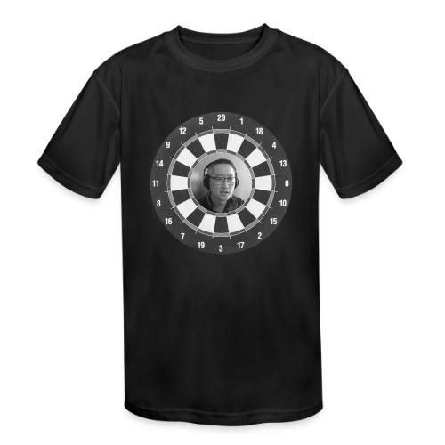 Producer Jay on Dartboard with Fusco Show back - Kids' Moisture Wicking Performance T-Shirt