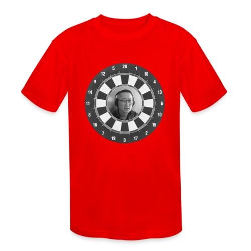 Producer Jay on Dartboard with Fusco Show back - Kids' Moisture Wicking Performance T-Shirt