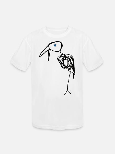 Mia's Bird - Kids' Moisture Wicking Performance T-Shirt - white