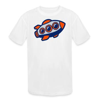 Space Rocket Illustration - Kids' Moisture Wicking Performance T-Shirt - white - Front
