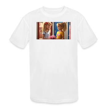 Twin Hearts Cheer Exchange - Kids' Moisture Wicking Performance T-Shirt - white - Front