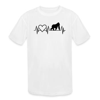 Ape Heartbeat Heart - Kids' Moisture Wicking Performance T-Shirt - white - Front