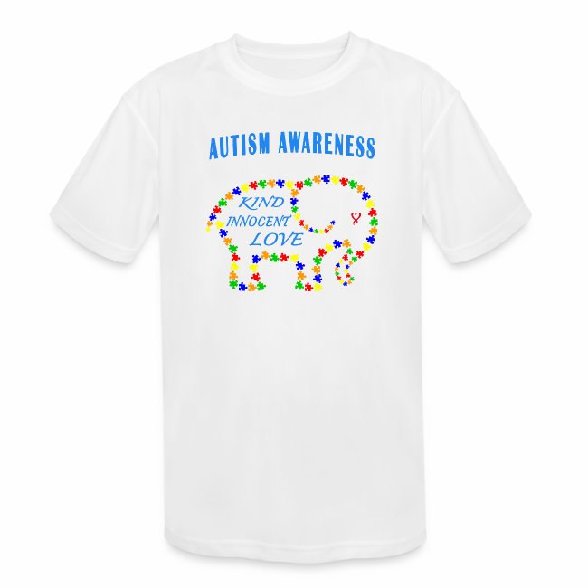 World Autism April Puzzle Heart Elephant Love Kids
