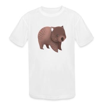 Hand drawn Little standing tubby Wombat - Kids' Moisture Wicking Performance T-Shirt - white - Front