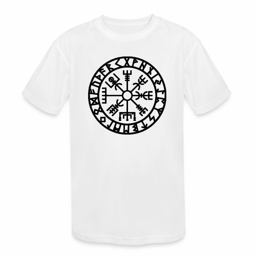 Viking Rune Vegvisir The Runic Compass - Kids' Moisture Wicking Performance T-Shirt